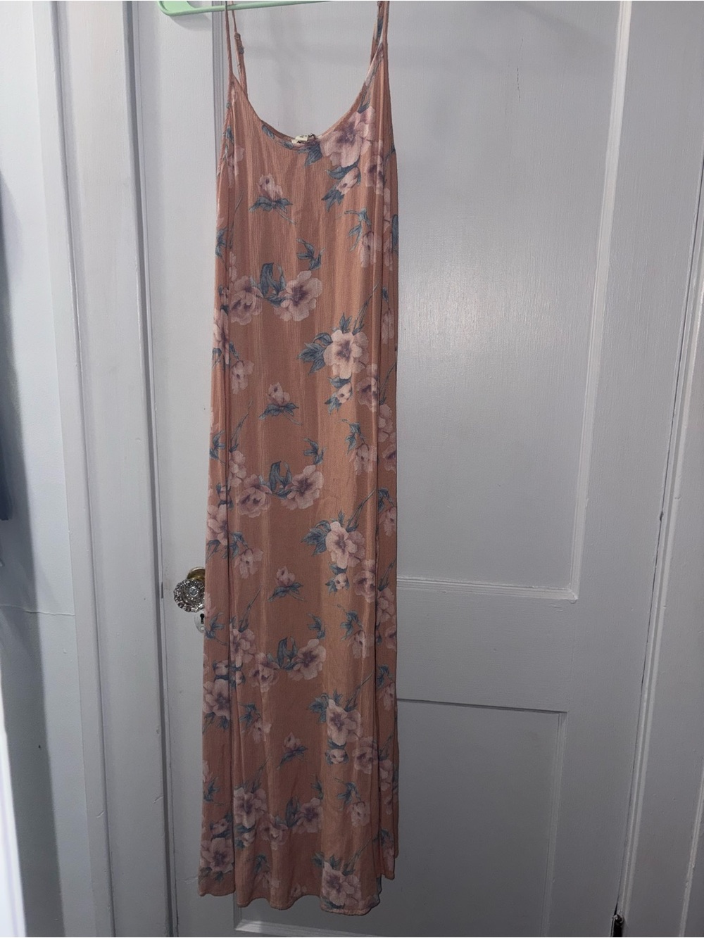 American Eagle Peach Floral Maxi Slip Dress